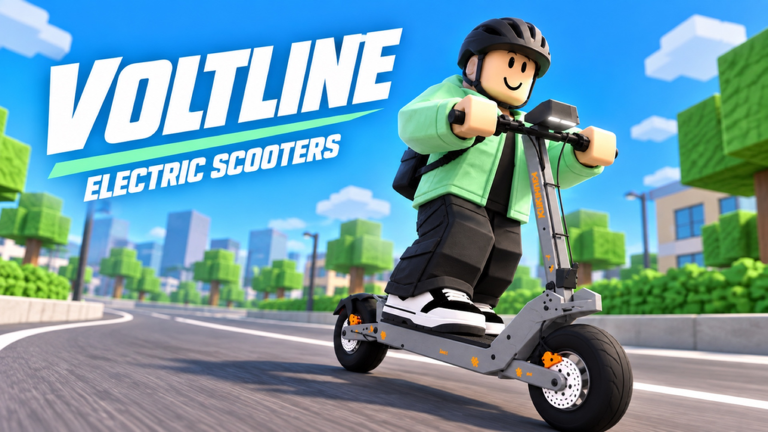 Un repartidor de Voltline cruza la ciudad en patinete eléctrico